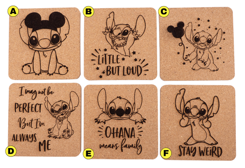 Disney Inspired Stitch Cork Coasters