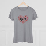 Love Red Heart Women Fitted Short Sleeve Shirt