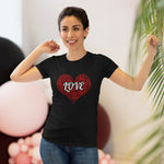 Love Red Heart Women Fitted Short Sleeve Shirt