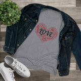 Love Red Heart Women Fitted Short Sleeve Shirt