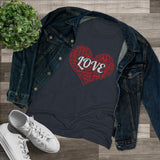Love Red Heart Women Fitted Short Sleeve Shirt