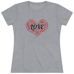 Love Red Heart Women Fitted Short Sleeve Shirt