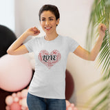 Love Red Heart Women Fitted Short Sleeve Shirt