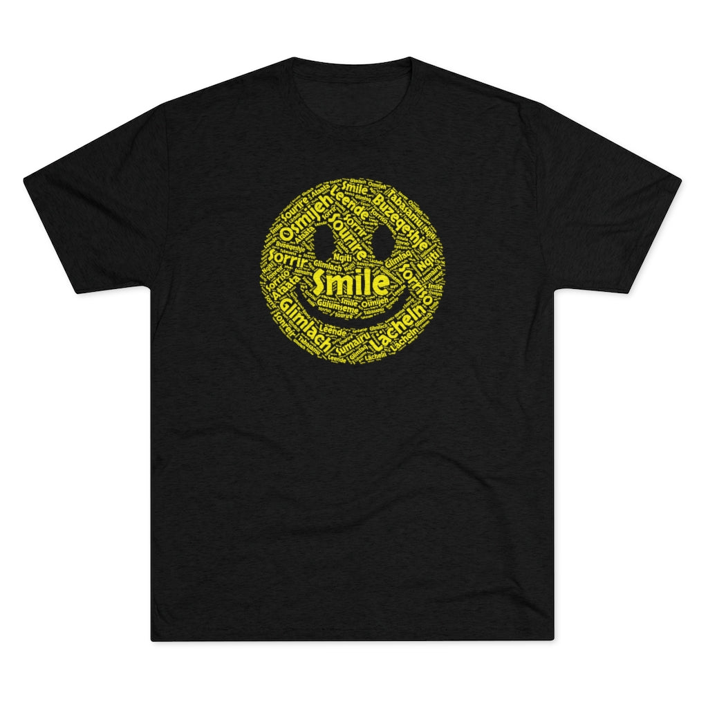 【oan】Smile Lettering Short Sleeve T-shirt Smile Men Short Sleeve Shirt – Random Positivity