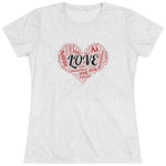 Love Red Heart Women Fitted Short Sleeve Shirt