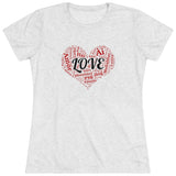 Love Red Heart Women Fitted Short Sleeve Shirt
