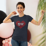Love Red Heart Women Fitted Short Sleeve Shirt