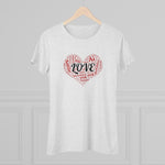 Love Red Heart Women Fitted Short Sleeve Shirt