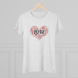 Love Red Heart Women Fitted Short Sleeve Shirt