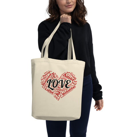 LOVE Red Heart Eco Tote Bag