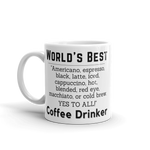World's Best Coffee Drinker White Glossy Mug