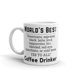 World's Best Coffee Drinker White Glossy Mug