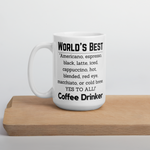World's Best Coffee Drinker White Glossy Mug